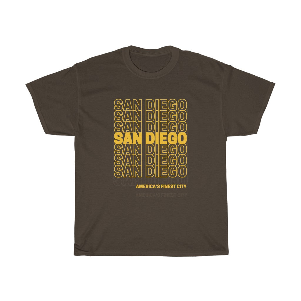 San Diego Gold and  Brown Tee, SD Heavy Cotton Unisex T-shirt