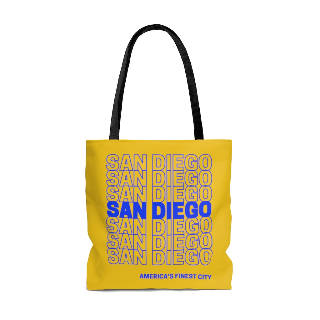 San Diego Blue & Yellow Tote Bag, America's Finest City Beach Bag