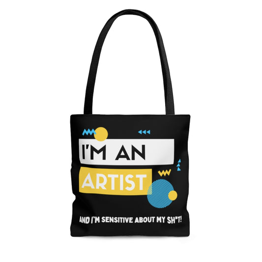 I'm an Artist Yellow and Black Tote Bag