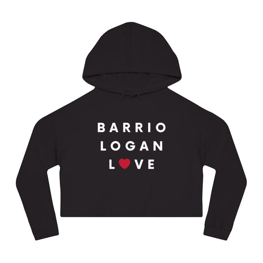 Barrio Logan Love Cropped Women's Hoodie, SD Hooded Sweatshirt