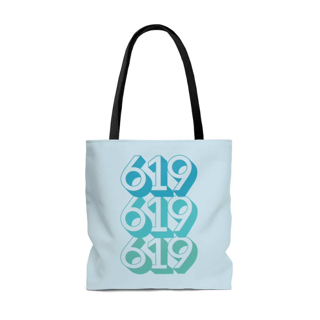 619 Tote Bag | Teal San Diego Area Code Bag