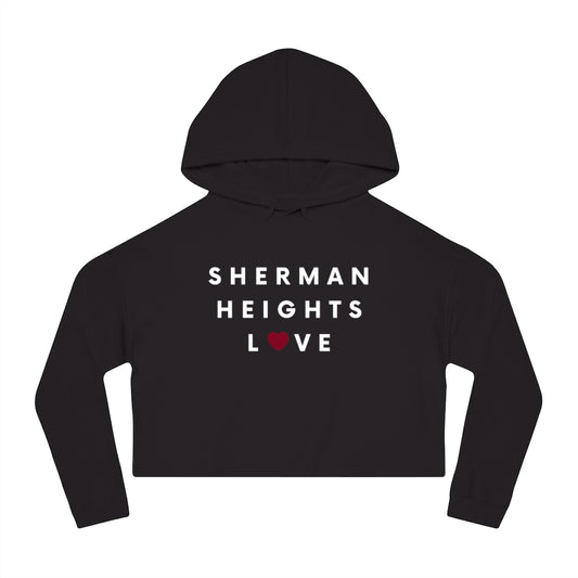 Sherman Heights Love Cropped Women's Hoodie, SD Hooded Sweatshirt