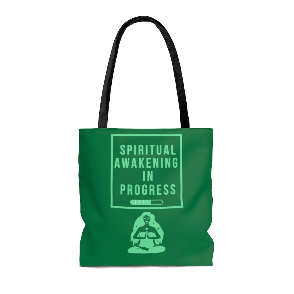 Spiritual Awakening Green Tote Bag