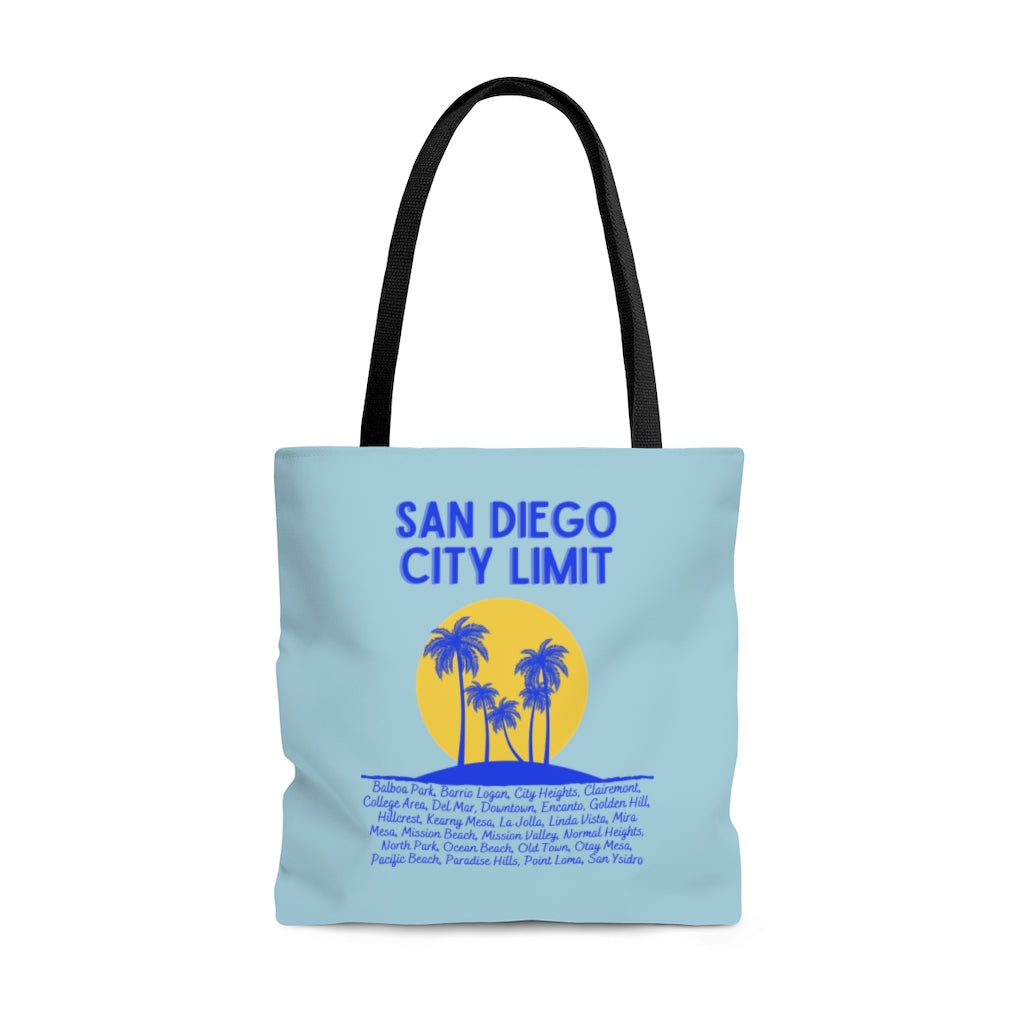 San Diego City Limit Royal Tote Bag | SD Areas (Royal Blue)