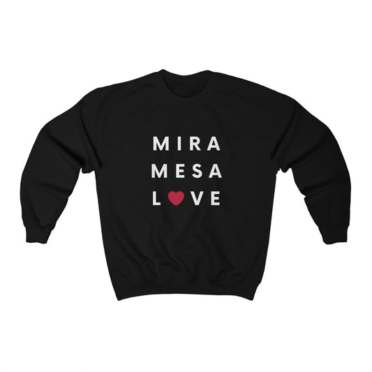 Mira Mesa Love Crewneck Sweatshirt (Red Heart) (Unisex)