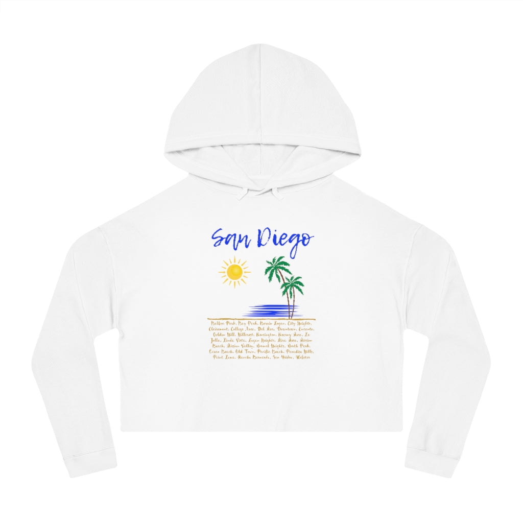 San Diego Beach Neighborhoods Cropped Hoodie (Blue)