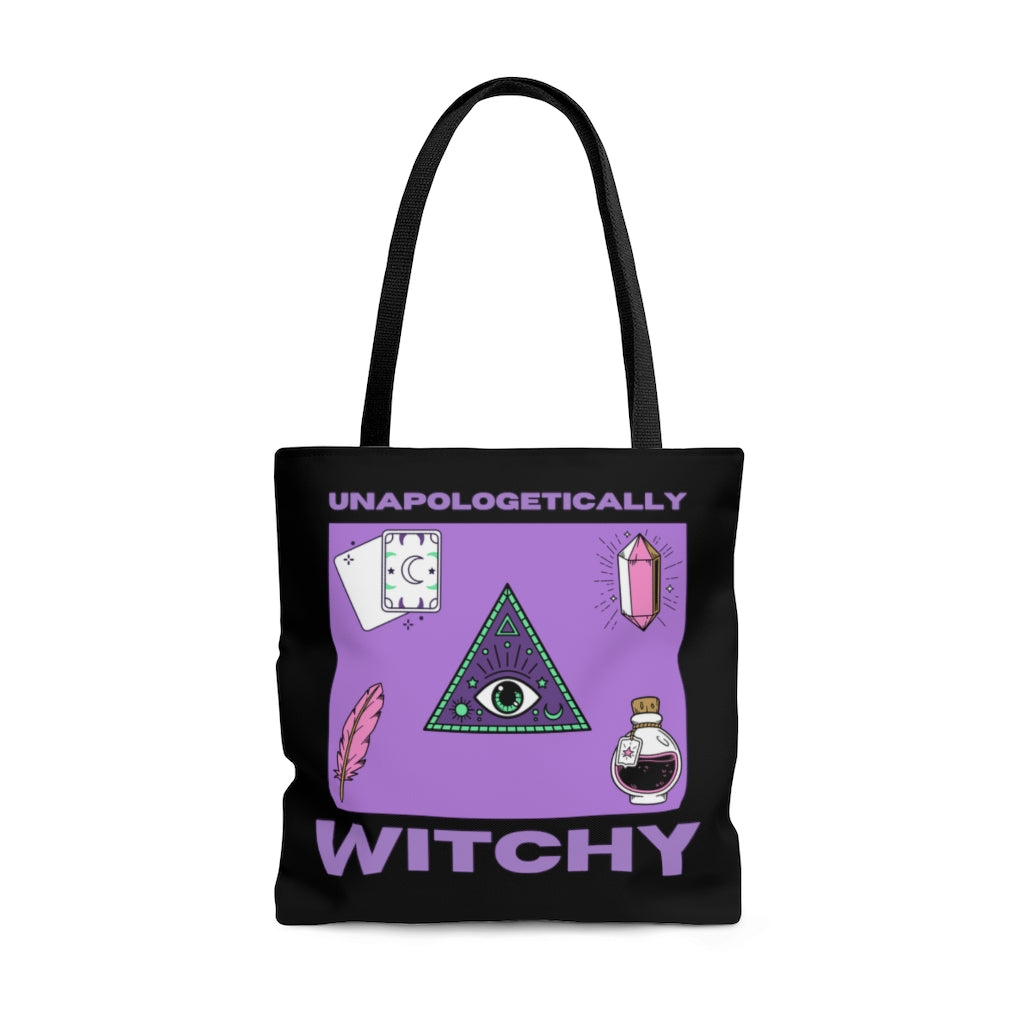Unapologetically Witchy Purple and Black Tote Bag