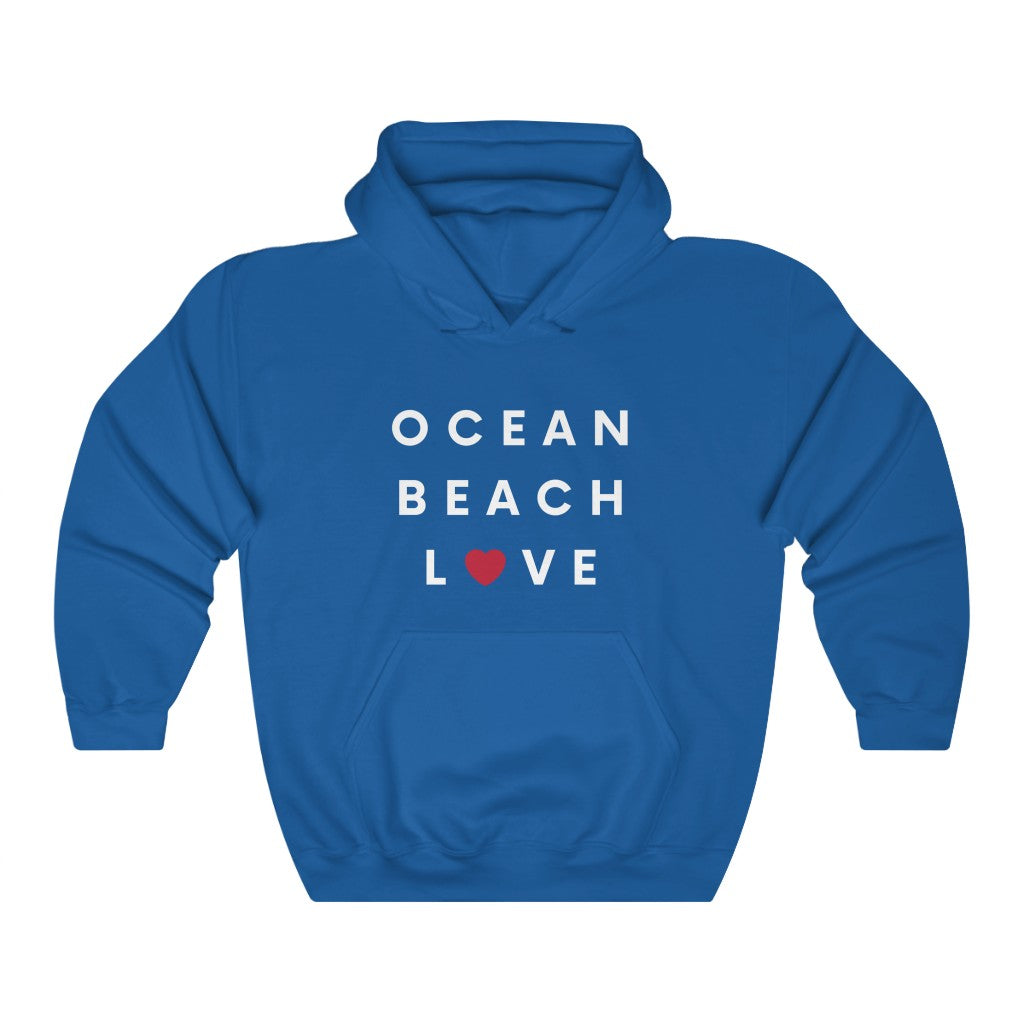 Ocean Beach Love Hoodie, San Diego Love Hooded Sweatshirt (Unisex) (Multiple Colors Avail)