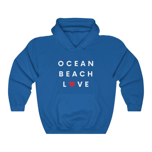 Ocean Beach Love Hoodie, San Diego Love Hooded Sweatshirt (Unisex) (Multiple Colors Avail)