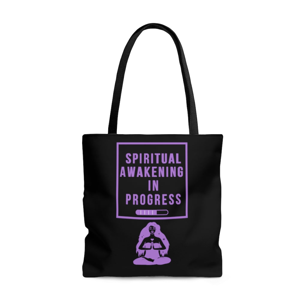 Spiritual Awakening Purple and Black Tote Bag