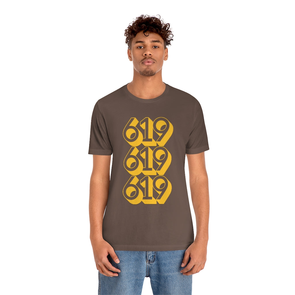 619 Tee, San Diego Brown and Gold Unisex Jersey T-Shirt