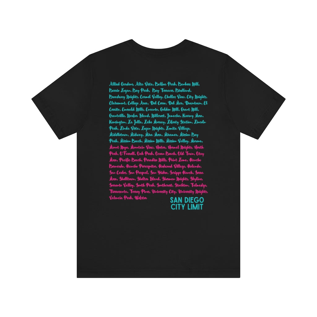 San Diego Neighborhoods Tee | SD Areas T-shirt (Pink)