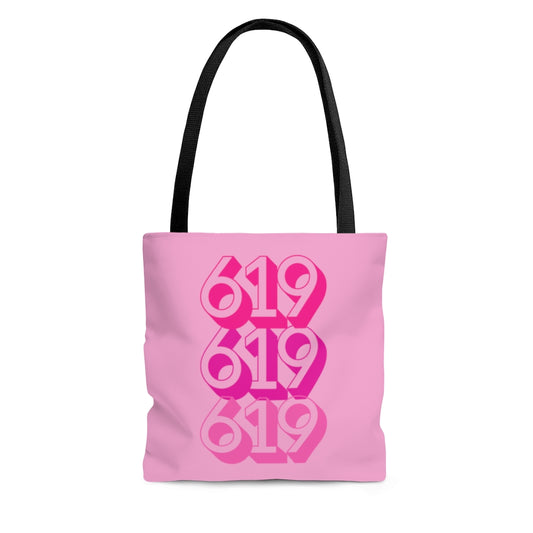 619 Tote Bag | Pink San Diego Area Code Bag