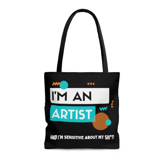 I'm an Artist Teal and Black Tote Bag