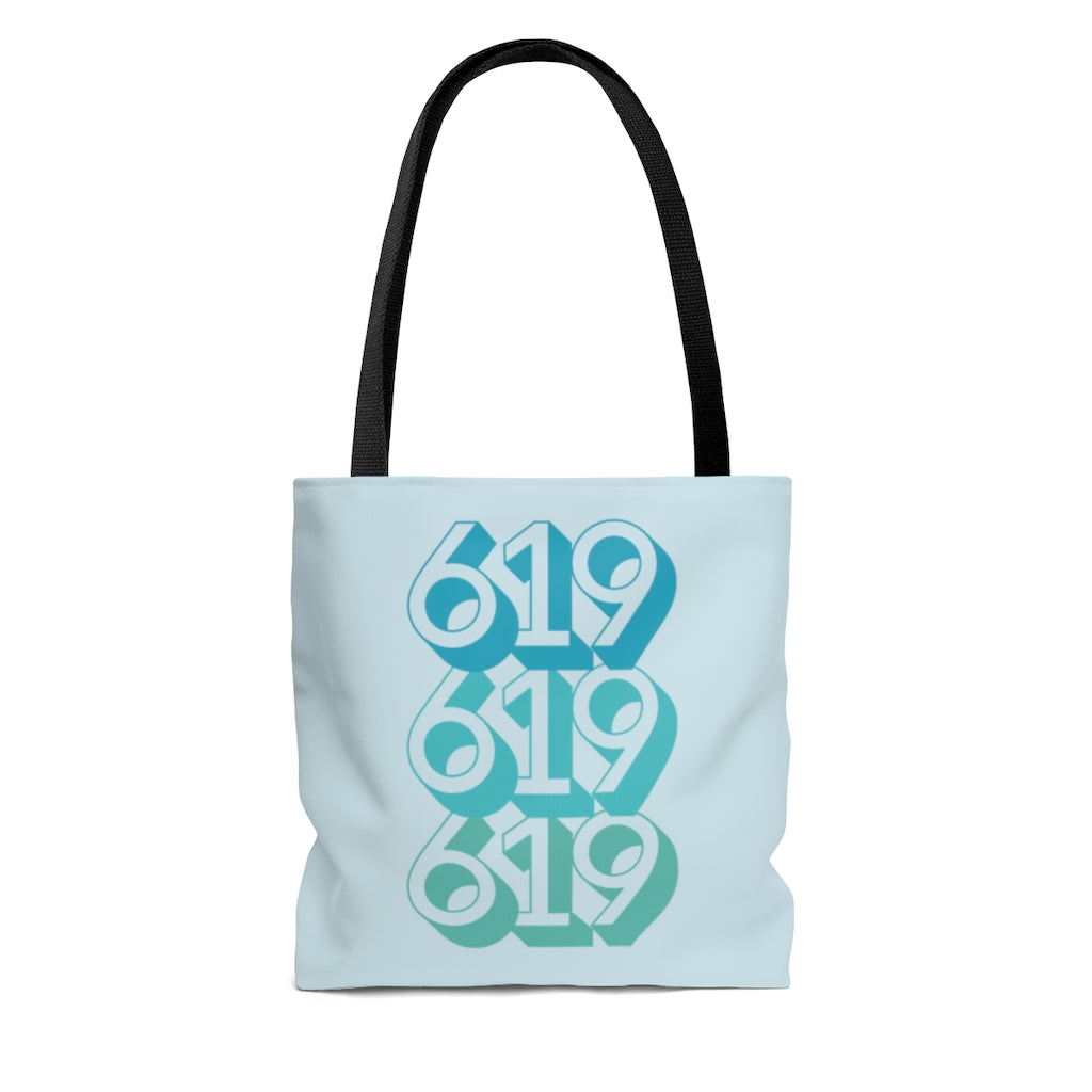 619 Tote Bag | Teal San Diego Area Code Bag