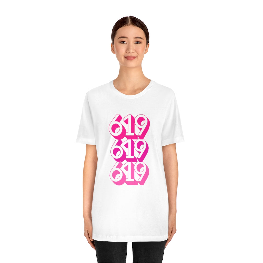 619 Tee | Pink San Diego Area Code T-Shirt