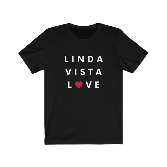 Linda Vista Love Love T-Shirt, SD Tee (Red Heart) (Unisex)