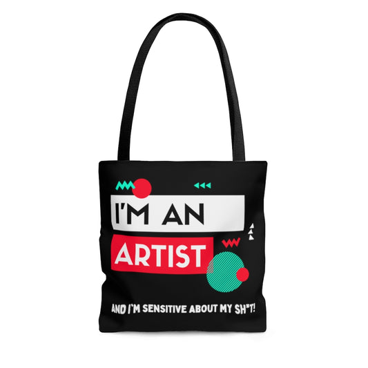 I'm an Artist Red and Black Tote Bag