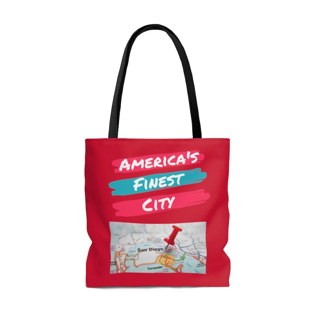 America's Finest City Red Tote Bag