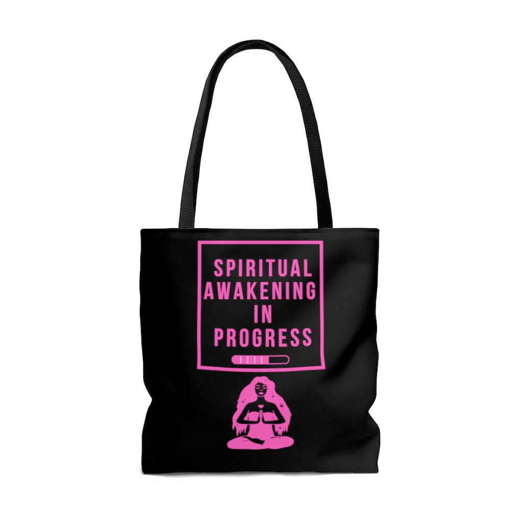 Spiritual Awakening Pink and Black Tote Bag