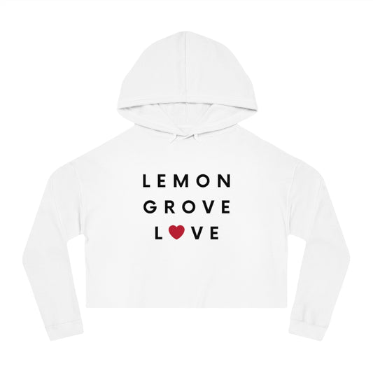 Lemon Grove Love Cropped Hoodie, Women's Hooded Sweatshirt