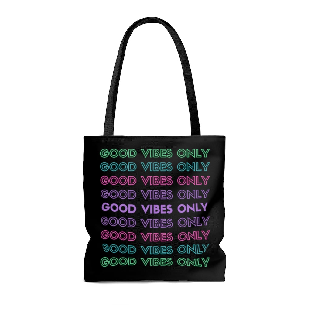 Good Vibes Only Black Tote Bag
