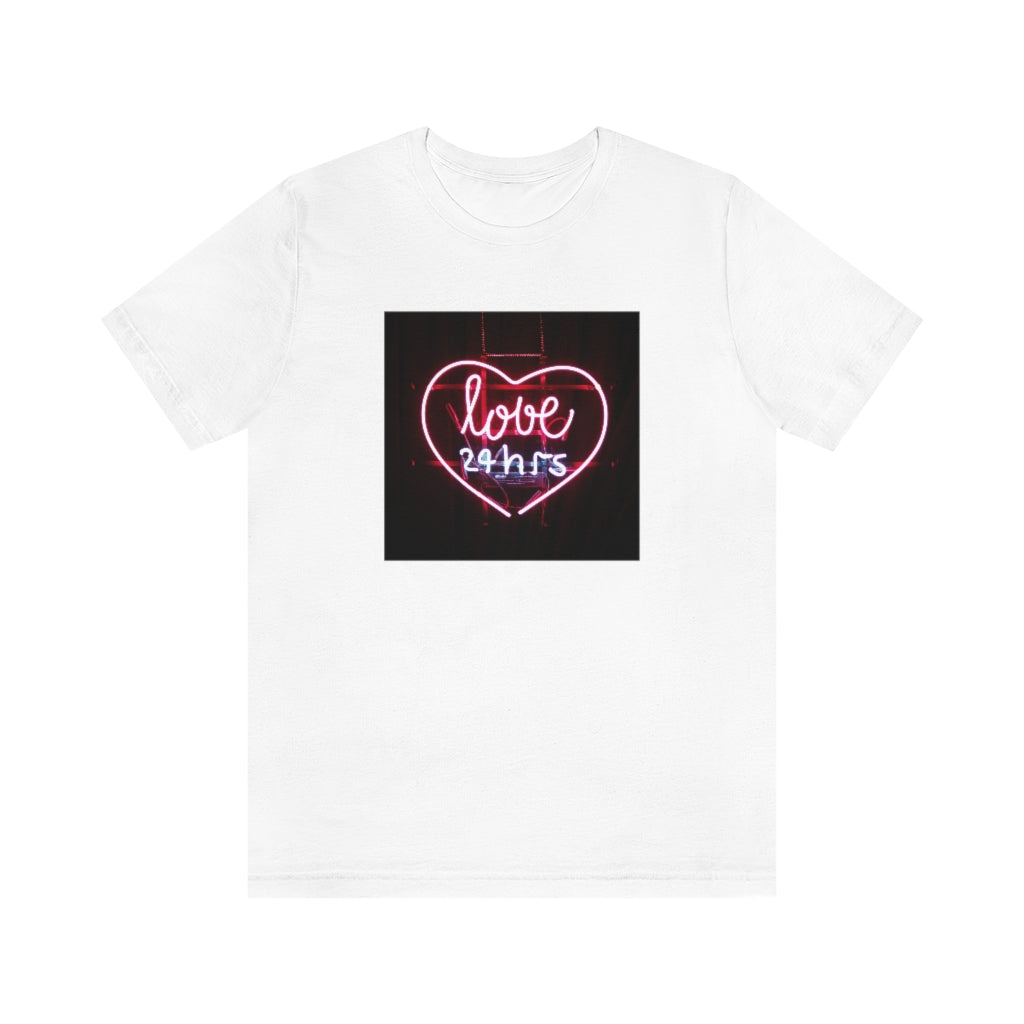 Love 24 Hrs Neon Sign T-shirt