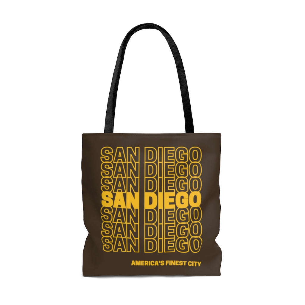 San Diego Brown and Gold Tote Bag