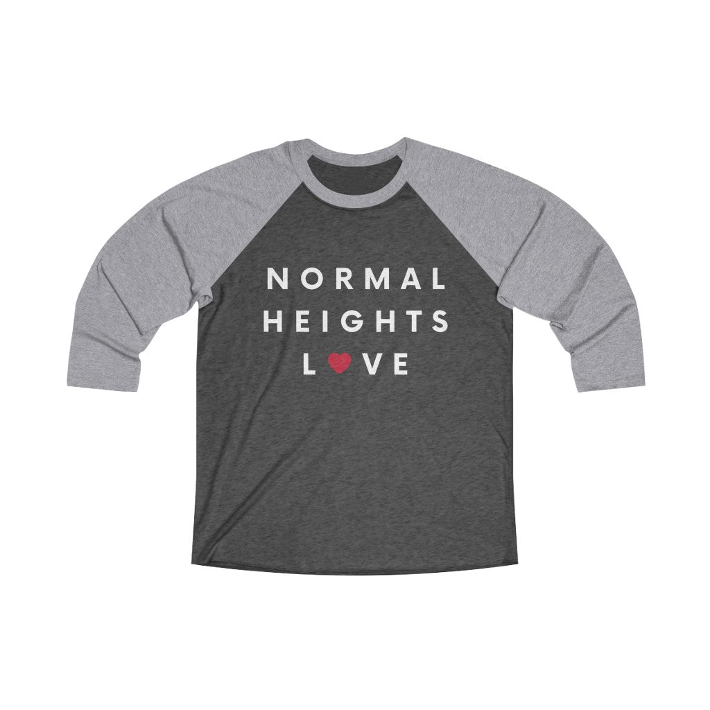 Normal Heights Love Long Sleeve Baseball Tee, San Diego Neighborhood T-shirt (Unisex) (Multiple Colors Avail)