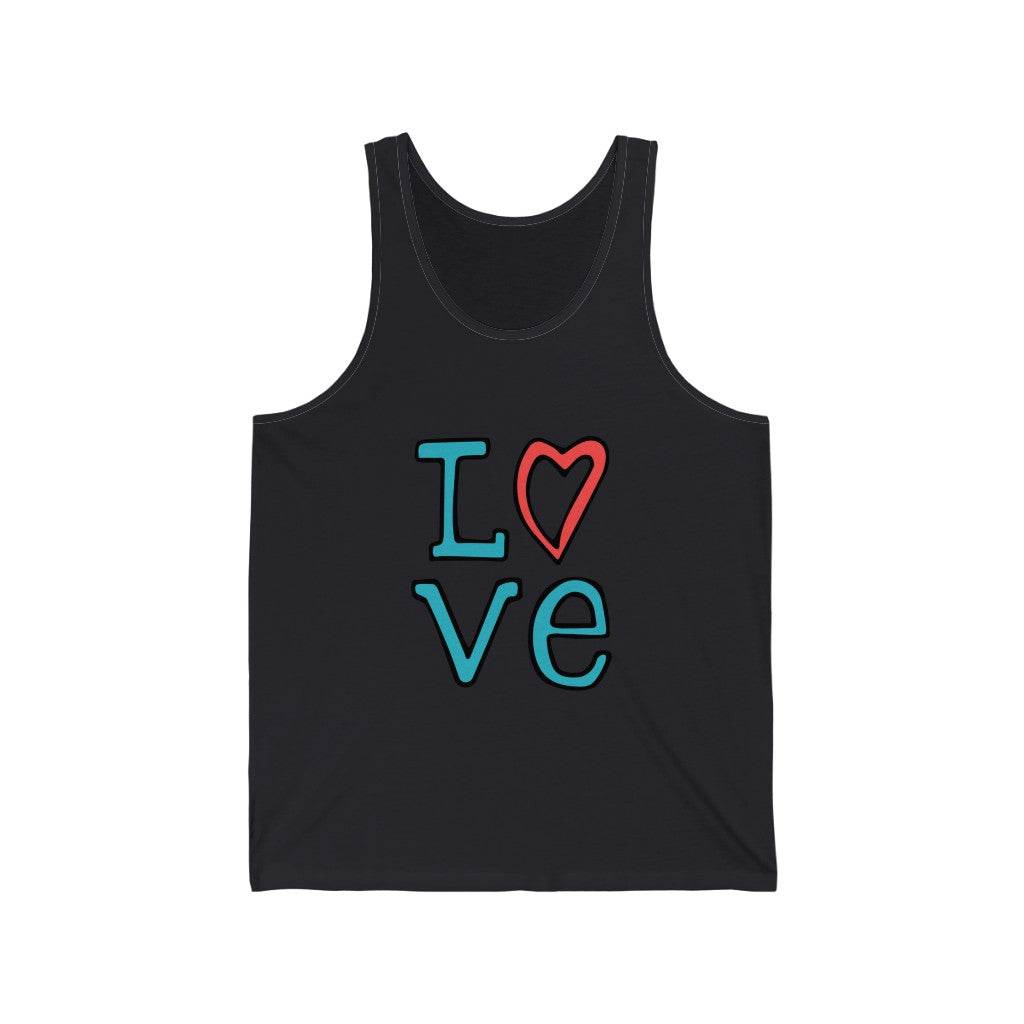 LOVE Tank-Top (Teal and Red)