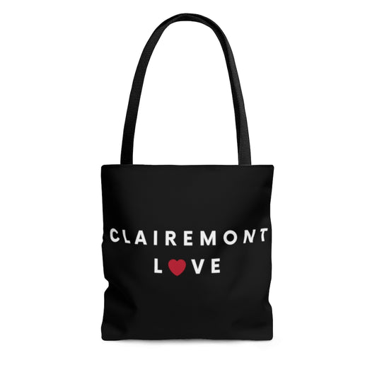 Clairemont Love Black Tote, San Diego Neighborhood Beach Bag
