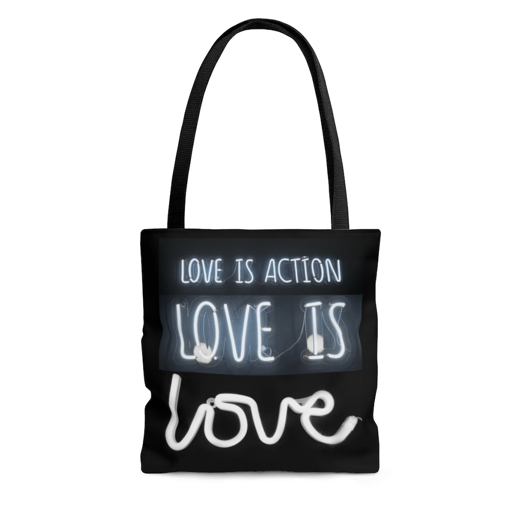 Love Is Neon Sign Tote Bag