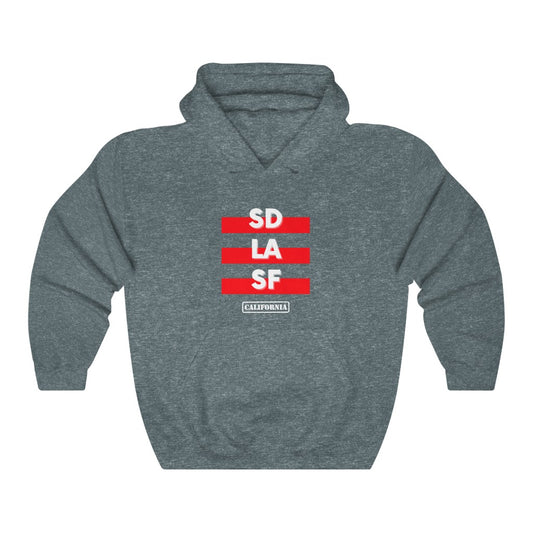 SD LA SF California Hoodie (Red)