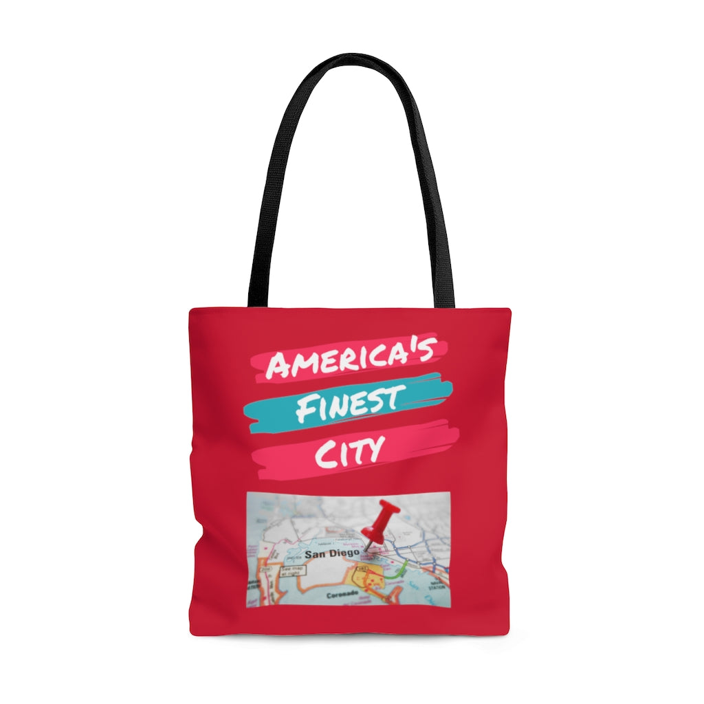 America's Finest City Red Tote Bag