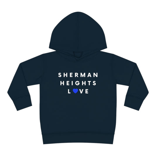Sherman Heights Love Toddler Hoodie, Kid's Pullover Fleece Hooded Sweater (Blue Heart)