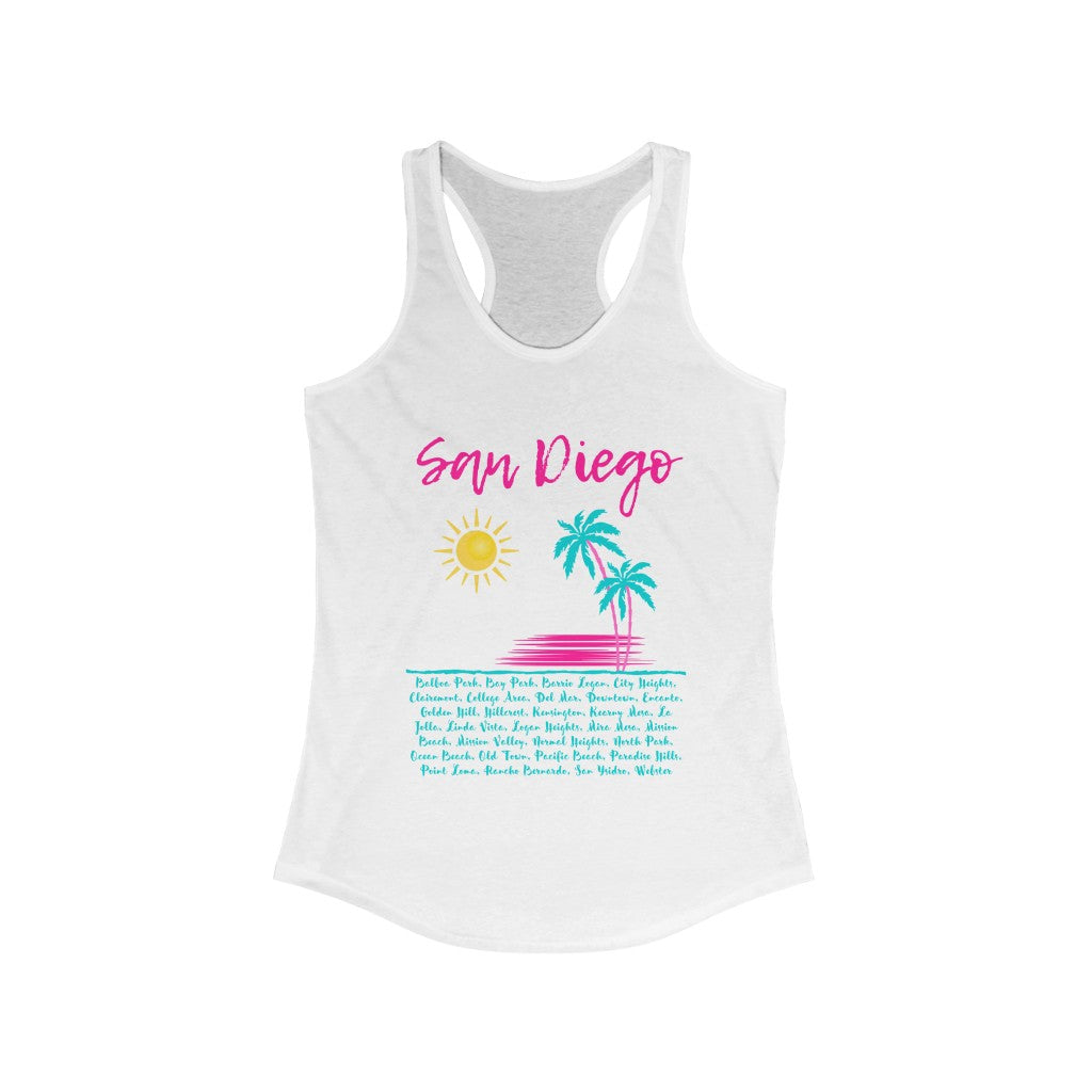 San Diego Neighborhoods Women's Tank-Top (Pink & Teal)