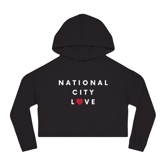 National City Love Cropped Hoodie, Women's Hooded Sweatshirt