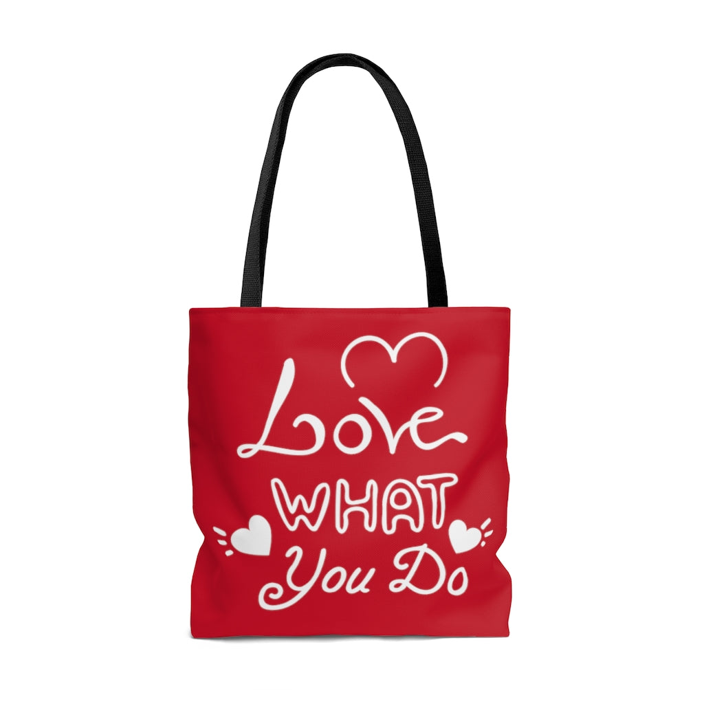 Love What You Do Red Tote Bag