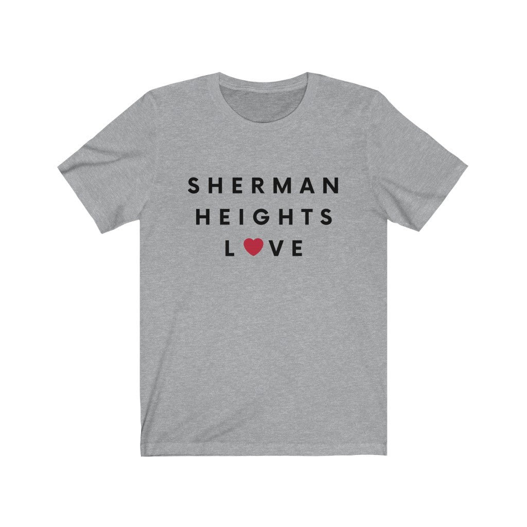 Sherman Heights Love T-Shirt, SD Tee (Red Heart) (Unisex)