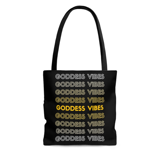 Goddess Vibes Gold and Black Tote Bag