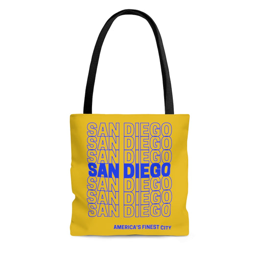 San Diego Blue & Yellow Tote Bag, America's Finest City Beach Bag