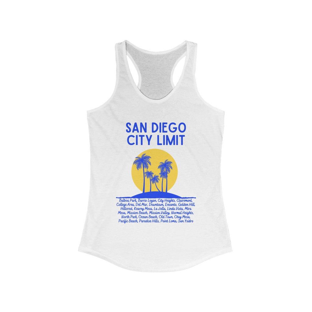 San Diego City Limit Women's Racer-Back Tank-Top (Royal Blue)