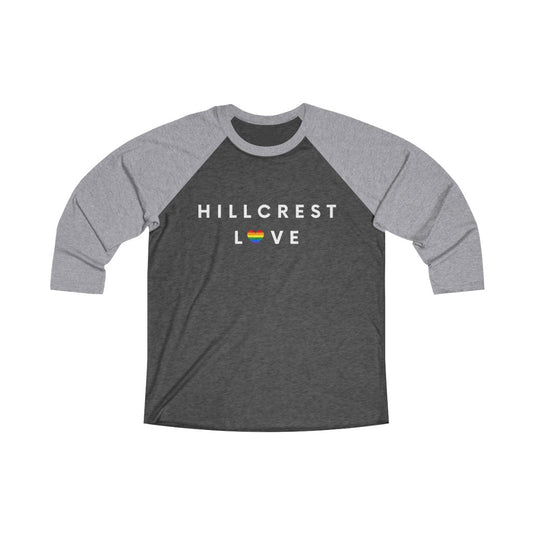 Hillcrest Love Long Sleeve Baseball Tee, San Diego Neighborhood 3/4 Sleeve T-Shirt(Unisex) (Multiple Colors Avail)