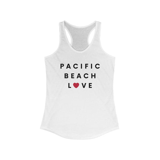 Pacific Beach Love Racerback Tank Top, SD Women's Sleeveless Shirt