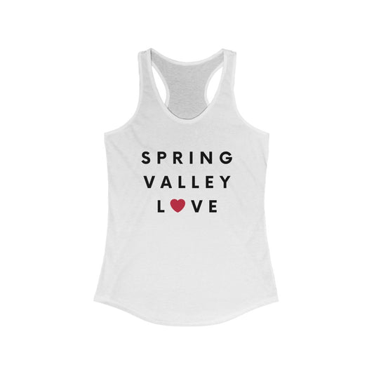 Spring Valley Love Women's Racerback Tank Top, San Diego County Neighborhood Sleeveless T-Shirt (Multiple Colors Avail)