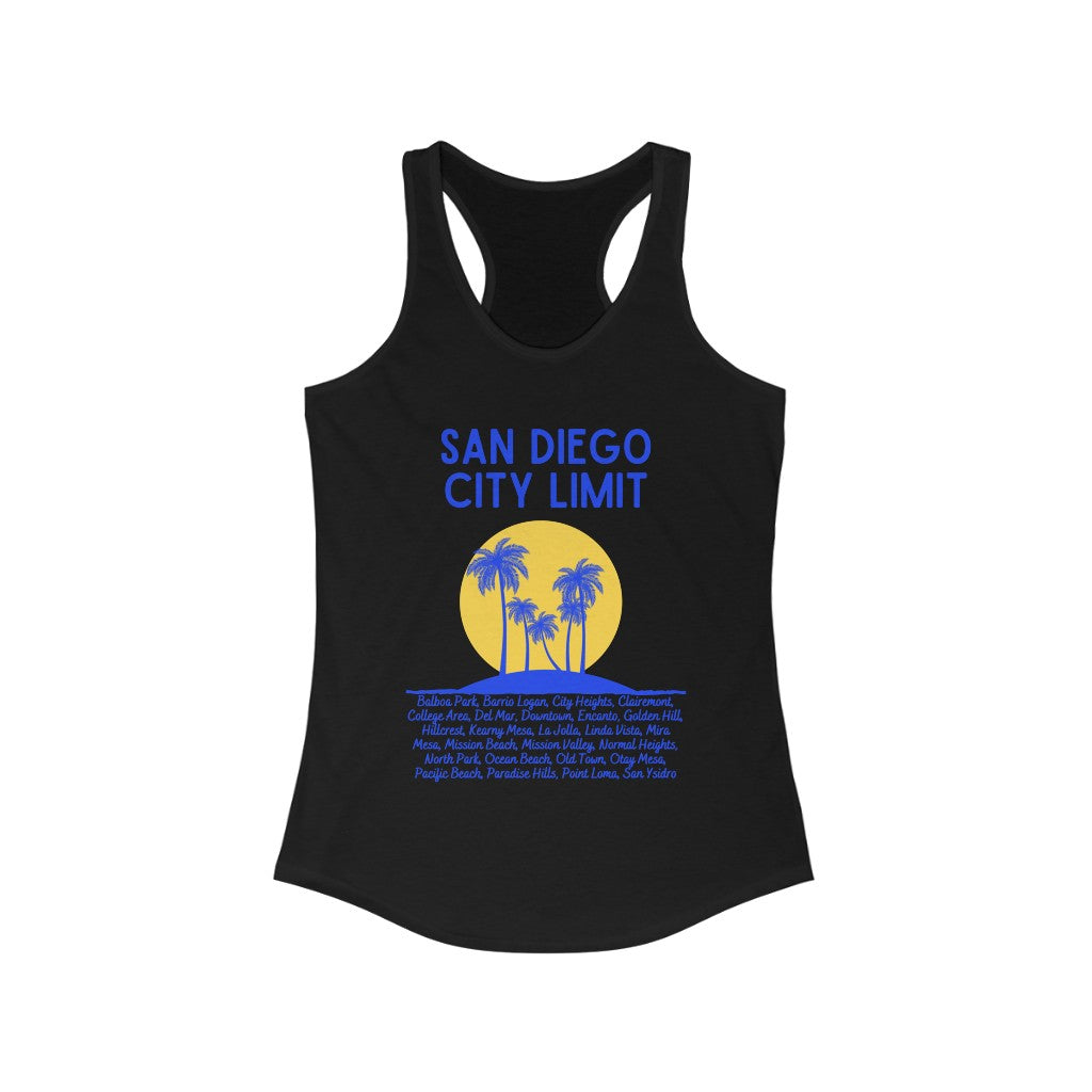 San Diego City Limit Women's Racer-Back Tank-Top (Royal Blue)