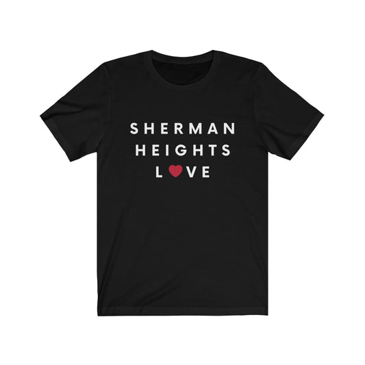 Sherman Heights Love T-Shirt, SD Tee (Red Heart) (Unisex)