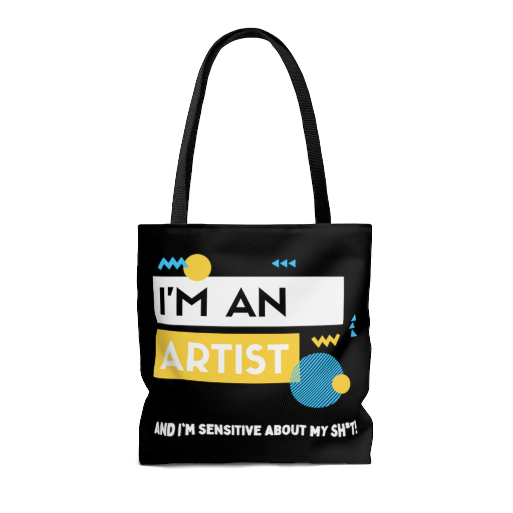 I'm an Artist Yellow and Black Tote Bag
