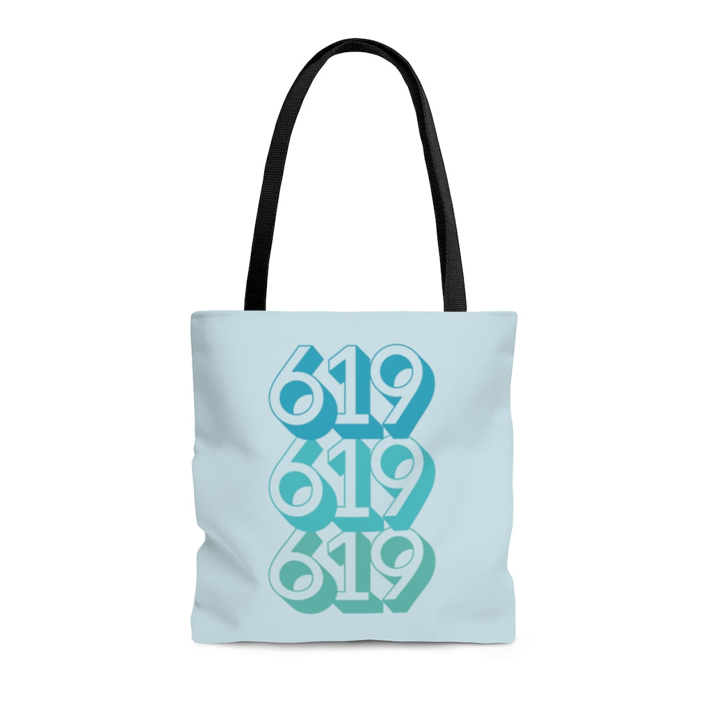 619 Tote Bag | Teal San Diego Area Code Bag