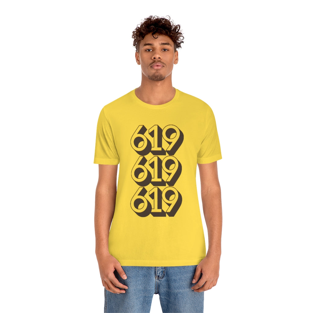619 Tee, San Diego Brown and Gold Unisex Jersey T-Shirt
